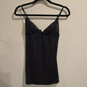 GapBody Black Lace-Trim Camisole / Chemise Slip (M)